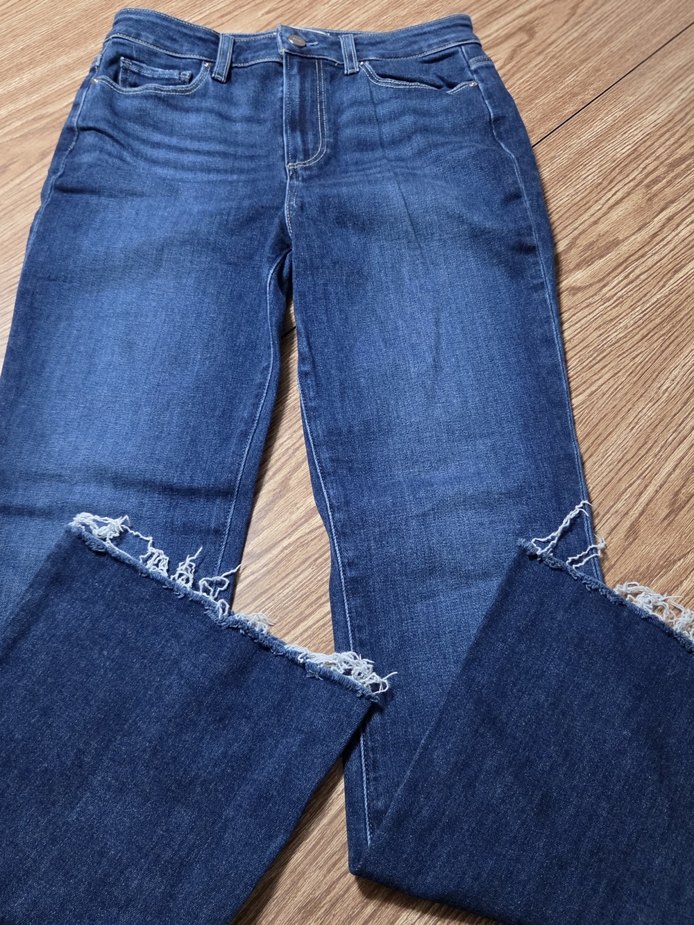 PAIGE High Rise Laurel Canyon Jeans with Frayed Hem